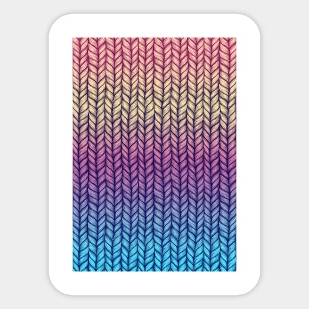 Rainbow Gradient Chunky Knit Pattern Sticker by micklyn